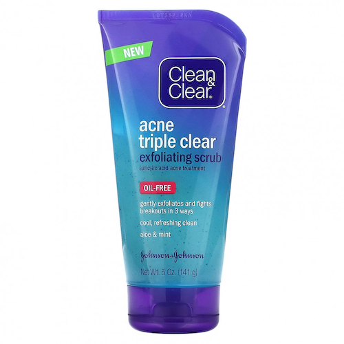 Clean & Clear, Тройной отшелушивающий скраб от акне, 141 г (5 унций) #1
