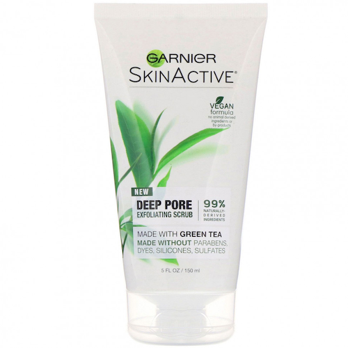 Garnier, SkinActive, отшелушивающий скраб с зеленым чаем для глубокого очищения пор, 150 мл #1