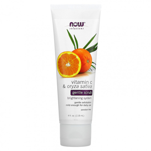 NOW Foods, Solutions, нежный скраб, витамин С и рис посевной, 4 жидких унции (118 мл) #1