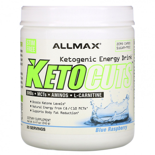 ALLMAX Nutrition, KetoCuts, кетогенный энергетический напиток, голубая малина, 240 г (8,47 унции) #1