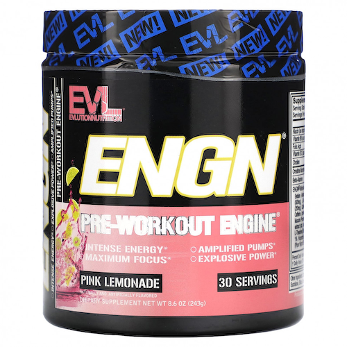 EVLution Nutrition, ENGN, предтренировочный комплекс, розовый лимонад, 243 г (8,6 унции) #1
