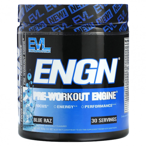 EVLution Nutrition, ENGN, Pre-Workout Engine, Blue Raz, 312 г (11 унций) #1