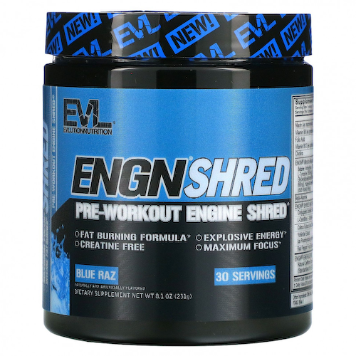 EVLution Nutrition, ENGN Shred, предтренировочный клочок, синяя ветвь, 231 г (8,1 унции) #1
