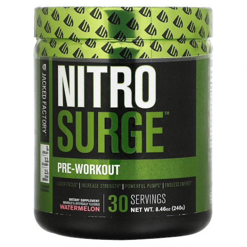 Jacked Factory, Nitro Surge, перед тренировкой, арбуз, 240 г (8,46 унции) #1