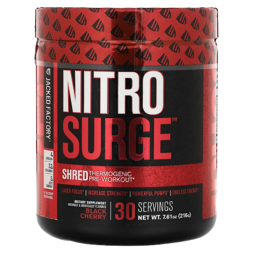 Jacked Factory, Nitro Surge, перед тренировкой, черная вишня, 216 г (7,61 унции) #1