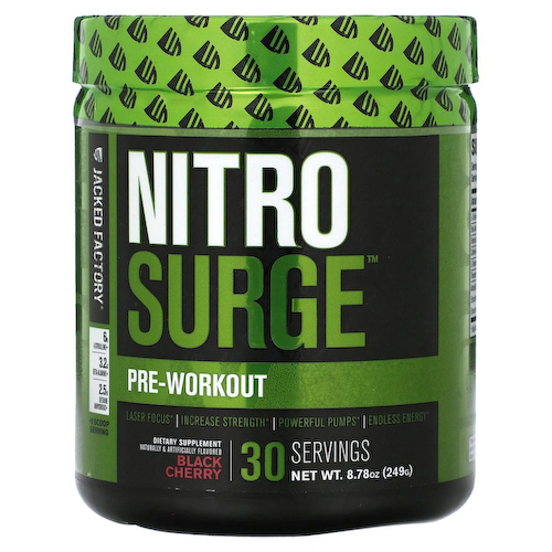 Jacked Factory, Nitro Surge, перед тренировкой, черная вишня, 249 г (8,78 унции) #1