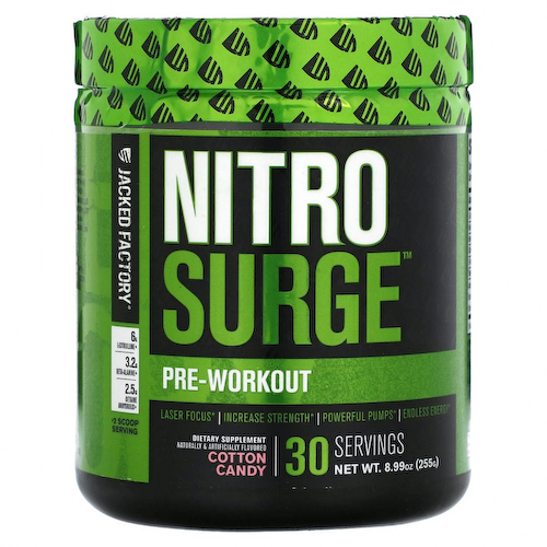 Jacked Factory, Nitro Surge, перед тренировкой, сахарная вата, 255 г (8,99 унции) #1