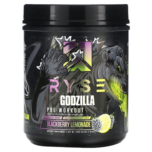 Ryse Supps, Годзилла, предтренировочный комплекс, ежевичный лимонад, 732 г (1,6 фунта) #1