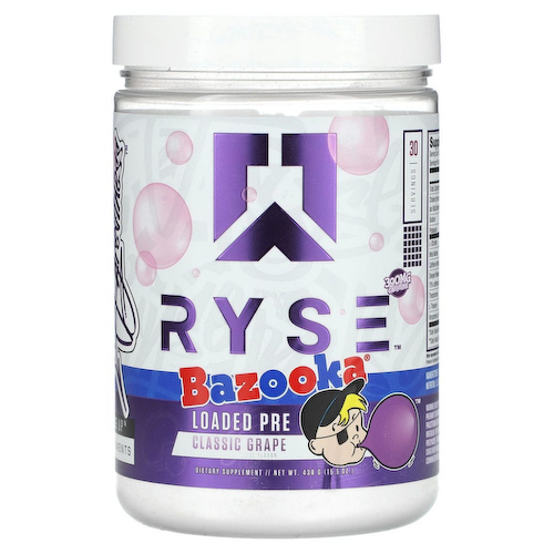 Ryse Supps, Loaded Pre, базука, классический виноград, 438 г (15,5 унции) #1
