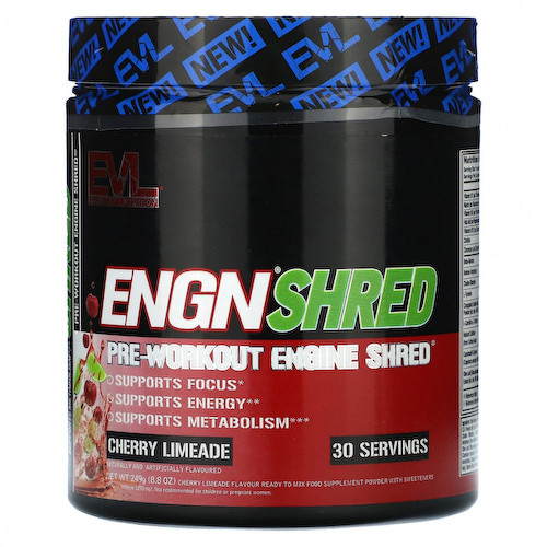 EVLution Nutrition, ENGN Shred, предтренировочный клочок, вишневый лайм, 249 г (8,8 унции) #1
