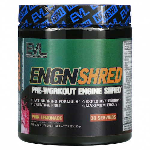 EVLution Nutrition, ENGN Shred, средство для измельчения перед тренировкой, розовый лимонад, 213 г (7,5 унции) #1