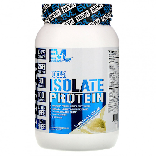 EVLution Nutrition, 100% изолят белка, ванильное мороженое, 726 г (1,6 фунта) #1