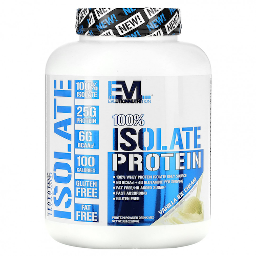 EVLution Nutrition, 100% изолят протеина, ванильное мороженое, 2,268 г (5 фунтов) #1