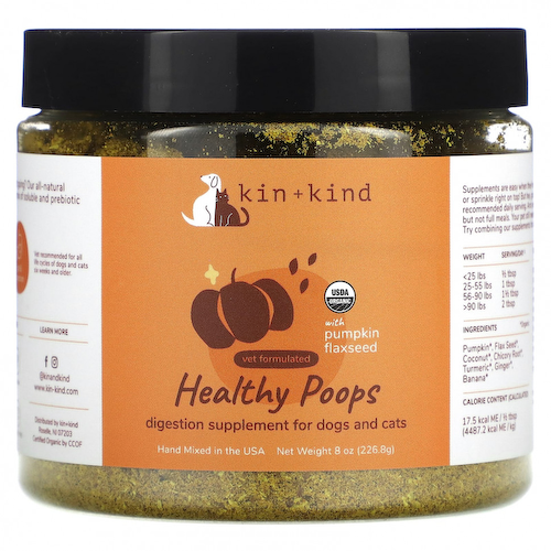 Kin+Kind, Healthy Poops, для собак и кошек, 226,8 г (8 унций) #1
