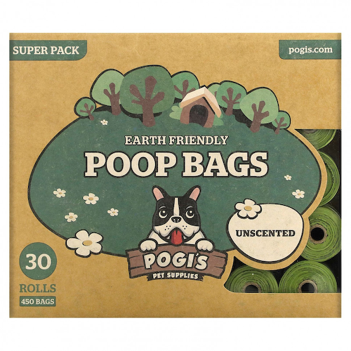 Pogi's Pet Supplies, Earth Friendly какашки, без запаха, 30 рулонов, 450 пакетиков #1
