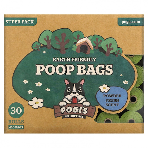 Pogi's Pet Supplies, Earth Friendly Poop Packages, свежий порошок, 30 рулонов, 450 пакетиков #1