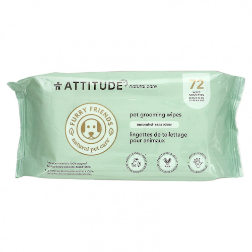 ATTITUDE, Салфетки для ухода за домашними животными, без запаха, 72 салфетки #1