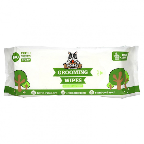 Pogi's Pet Supplies, Салфетки для ухода, листья зеленого чая, 100 свежих салфеток #1