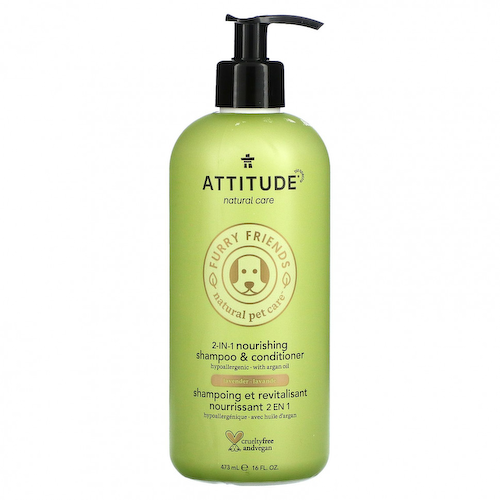 ATTITUDE, Furry Friends Natural Pet Care, питательный шампунь и кондиционер 2 в 1, лаванда, 473 мл (16 жидк. Унций) #1