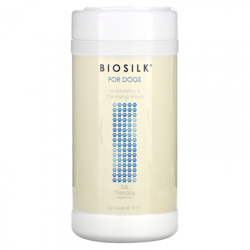 Biosilk, Silk Therapy, увлажняющие и очищающие салфетки для собак, 50 шт. #1
