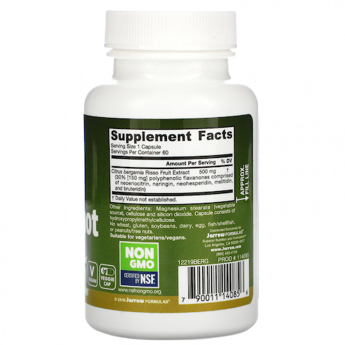 Jarrow Formulas, бергамот, 500 мг, 60 растительных капсул #1
