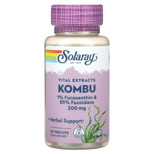 Solaray, Vital Extracts, комбу, 200 мг, 30 растительных капсул #1