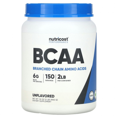 Nutricost, Performance, BCAA, аминокислоты с разветвленной цепью, без добавок, 900 г (2 фунта) #1