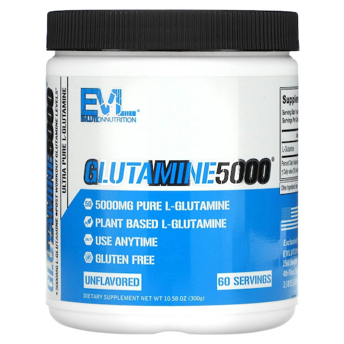 EVLution Nutrition, Глутамин 5000, без добавок, 5000 мг, 300 г (10,58 унции) #1