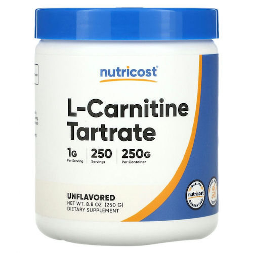 Nutricost, L-карнитин тартрат, без добавок, 1 г, 250 г (8,8 унции) #1