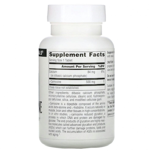 Source Naturals, L-карнозин, 500 мг, 60 таблеток #1