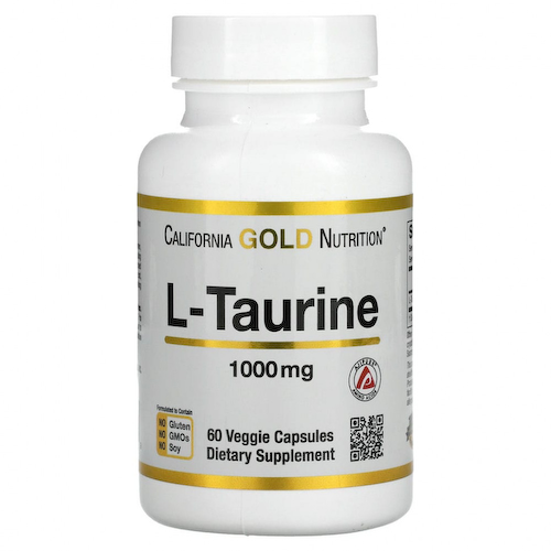 California Gold Nutrition, L-таурин, AjiPure, 1000 мг, 60 растительных капсул #1