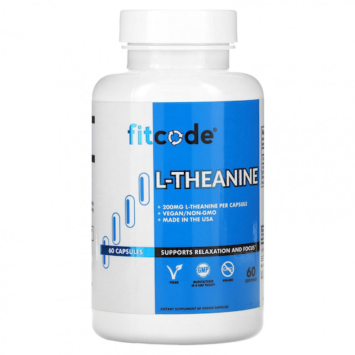 FITCODE, L-теанин, 200 мг, 60 растительных капсул #1