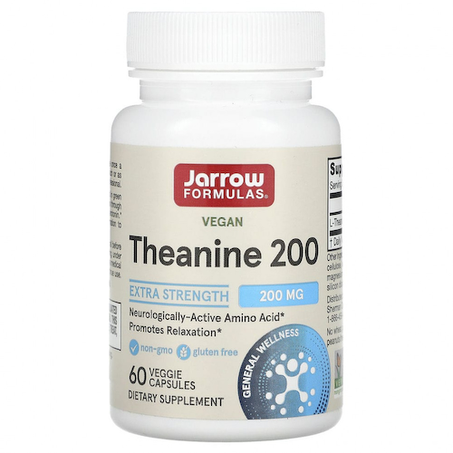 Jarrow Formulas, Теанин 200, 200 мг, 60 вегетарианских капсул #1