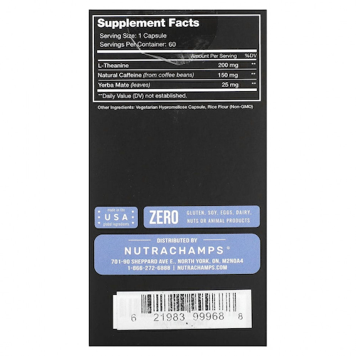 NutraChamps, Focused Energy, 60 Easy-to-Swallow Veggie Capsules #1