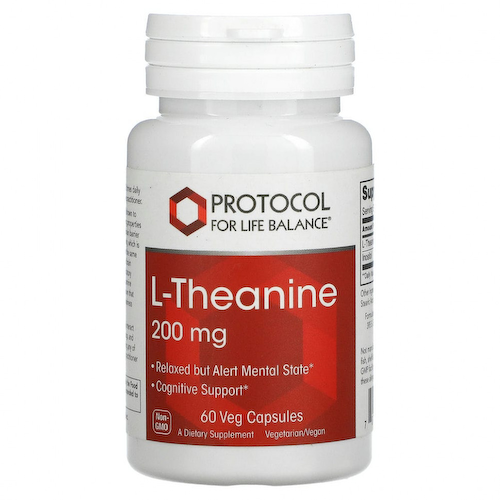 Protocol for Life Balance, L-теанин, 200 мг, 60 растительных капсул #1