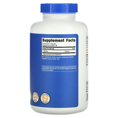 Nutricost, L-цитруллин, 750 мг, 180 капсул #1