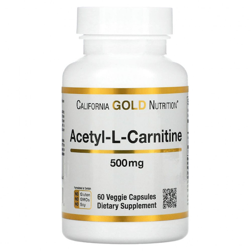 California Gold Nutrition, ацетил-L-карнитин, 500 мг, 60 растительных капсул #1