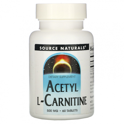 Source Naturals, ацетил-L-карнитин, 500 мг, 60 таблеток #1
