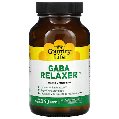 Country Life, GABA Relaxer, ГАМК, 90 таблеток #1