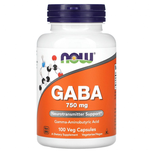 NOW Foods, ГАМК , 750 мг, 100 вегетарианских капсул #1