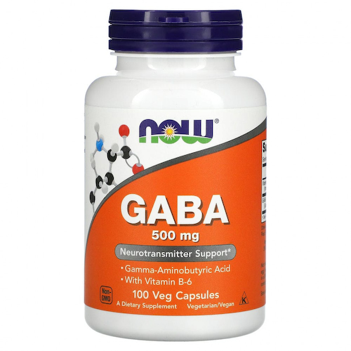 NOW Foods, ГАМК с витамином B6, 500 мг, 100 вегетарианских капсул #1