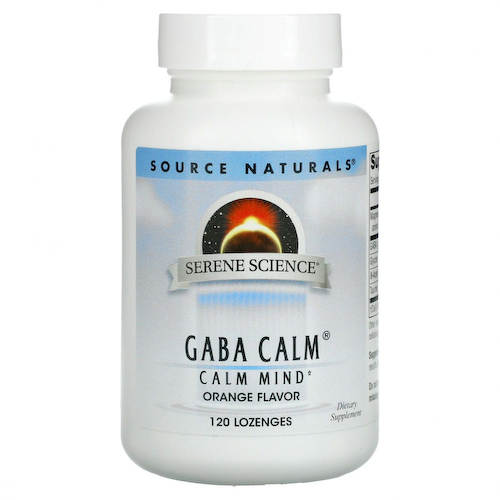 Source Naturals, GABA Calm, ГАМК, апельсиновый вкус, 120 таблеток для рассасывания #1