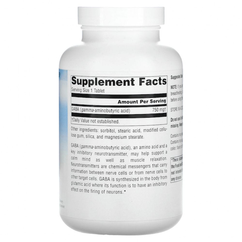 Source Naturals, GABA Calm Mind, ГАМК, 750 мг, 180 таблеток #1