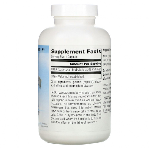 Source Naturals, ГАМК, успокаивающее средство, 750 мг, 180 капсул #1