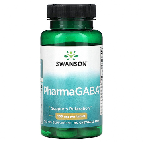 Swanson, PharmaGABA, 100 мг, 60 жевательных таблеток #1