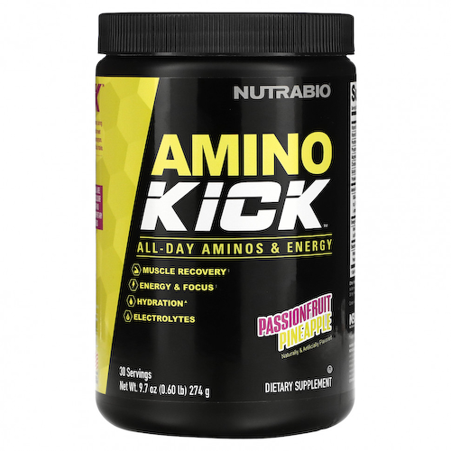 Nutrabio Labs, Amino Kick, ананас с маракуйей, 274 г (0,6 фунта) #1