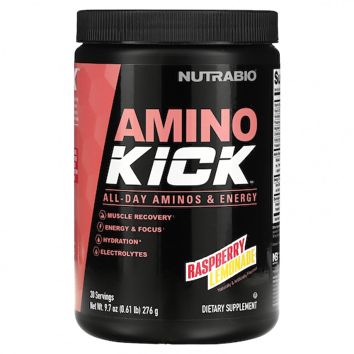 Nutrabio Labs, Amino Kick, малиновый лимонад, 276 г (0,61 фунта) #1