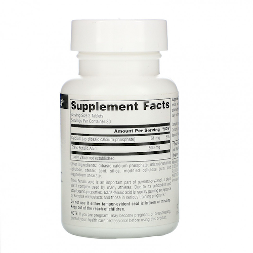Source Naturals, Athletic Series, транс-феруловая кислота, 250 мг, 60 таблеток #1