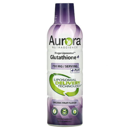 Aurora Nutrascience, мегалипосомальный глутатион+, с витамином C, со вкусом органических фруктов, 750 мг, 480 мл (16 жидк. унций) #1