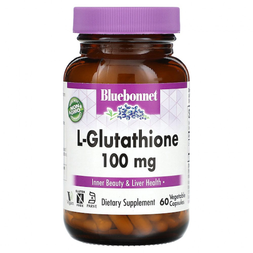 Bluebonnet Nutrition, L-глутатион, 100 мг, 60 растительных капсул #1